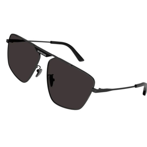 NEW BALENCIAGA PILOT SUNGLASSES BALENCIAGA BB0246SA 001 BLACK METAL EYEWEAR - Picture 4 of 5